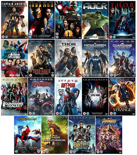marvel movies blu ray set.